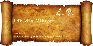 Lédig Viktor névjegykártya